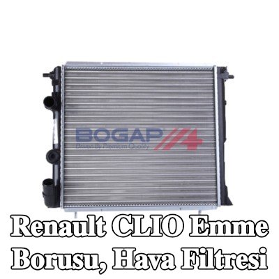BOGAP Emme borusu, kelepçeli hava filtresi — Renault Clio