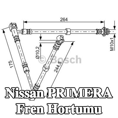 BOSCH Fren hortumu 244, 5mm — Nissan Primera