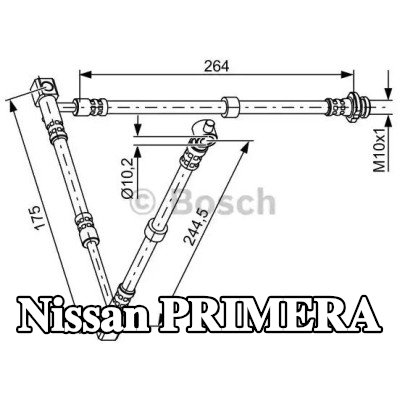 BOSCH خرطوم الفرامل 244, 5mm — Nissan Primera