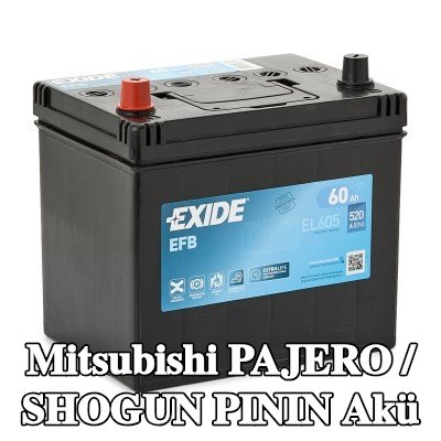 EXIDE Akü EFB — 1999 Mitsubishi Pajero / Shogun Pinin