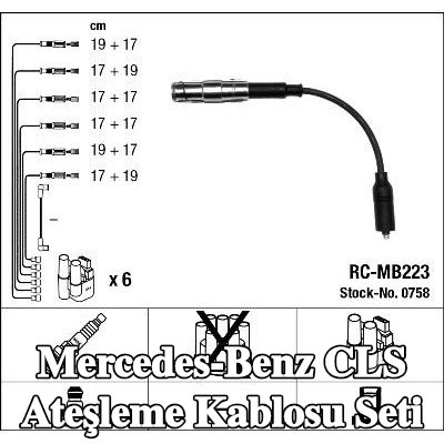 NGK Ateşleme kablo seti siyah — 2005 Mercedes-Benz Cls