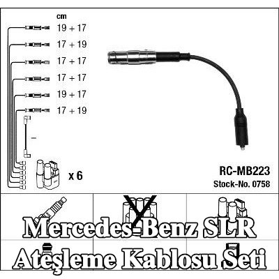 NGK Ateşleme kablo seti siyah — Mercedes-Benz Slr