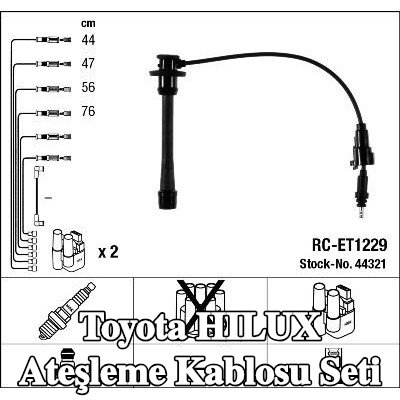 NGK Ateşleme kablo seti siyah — Toyota Hilux