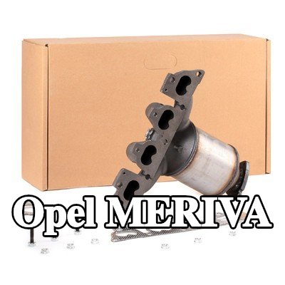 RIDEX المحول الحفاز الأمامي, مع مواد تثبيت/تركيب, مع مشعب العادم, مع قطع التركيب — 2003 Opel Meriva