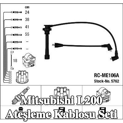NGK Ateşleme kablosu seti mavi — Mitsubishi L200