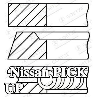 GOETZE ENGINE مجموعة حلقات المكبس — 2000 Nissan Pick Up