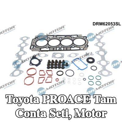 DR.MOTOR AUTOMOTIVE Tam Conta Seti, kam mili contalı motor, silindir kafası contası ile, valf kapağı contası ile, valf gövdesi contalı, egzoz manifoldu contası ile (ler), emme manifoldu contası/contaları ile — Toyota Proace