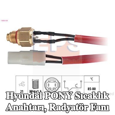 EPS Sıcaklık Anahtarı, radyatör fanı İtalya'da üretilmiştir - OE Eşdeğeri — Hyundai Pony