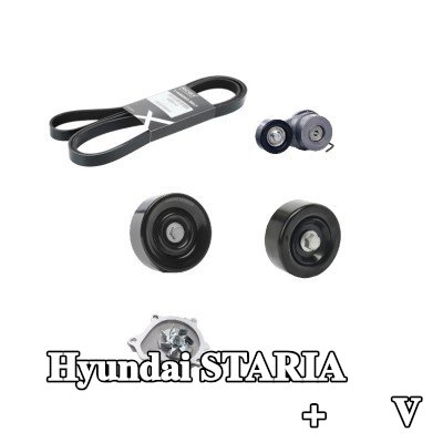 RIDEX مضخة الماء + مجموعة الحزام المضلع على شكل V — Hyundai Staria