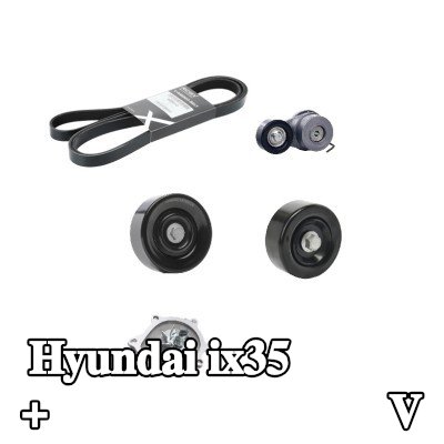 RIDEX مضخة الماء + مجموعة الحزام المضلع على شكل V — Hyundai ix35