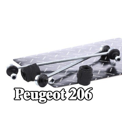 RIDEX طقم إصلاح, جلبة قضيب مانع الانقلاب المحور الأمامي كلا الجانبين, مع قضيب توصيل — Peugeot 206