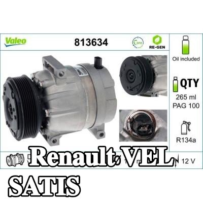 VALEO ضاغط تكييف هواء معاد تصنيعه, مع زيت ضاغط PAG — 2004 Renault Vel Satis