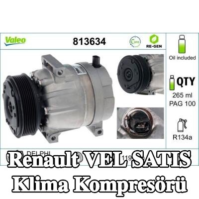 VALEO YENİDEN ÜRETİLMİŞ klima kompresörü, PAG kompresör yağı ile — 2004 Renault Vel Satis