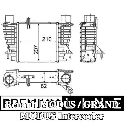MAHLE Intercooler — Renault Modus / Grand Modus