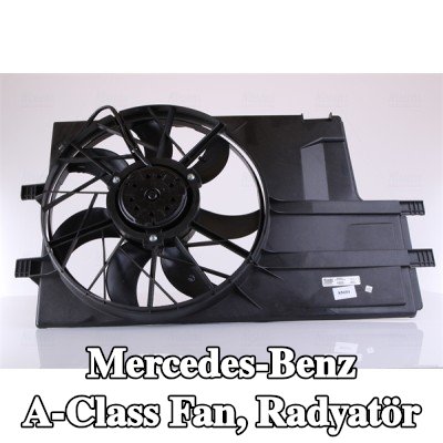 NISSENS Fan, radyatör 360mm, radyatör fan kapağı, direnç olmadan, kontrol ünitesi olmadan — 2002 Mercedes-Benz A-Class