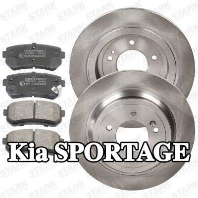 STARK مجموعة أقراص الفرامل والوسادات للمحور الخلفي, صلب — Kia Sportage