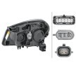 HELLA Far Sağ, H7/H7, PY21W, W5W, ampullü, far seviyeleme motorlu — 2012 Nissan Qashqai (4)