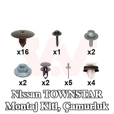 VAN WEZEL Montaj Kiti, çamurluk — Nissan Townstar
