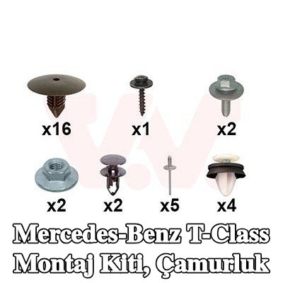 VAN WEZEL Montaj Kiti, çamurluk — Mercedes-Benz T-Class