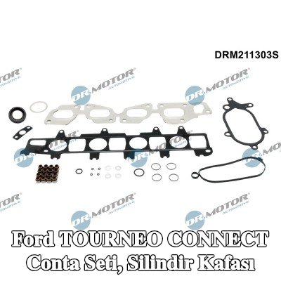 DR.MOTOR AUTOMOTIVE Conta seti, eksantrik mili contalı silindir kapağı, valf gövdesi contalı, silindir kafası contası olmadan, egzoz manifoldu contası ile (ler), emme manifoldu contası/contaları ile — Ford Tourneo Connect