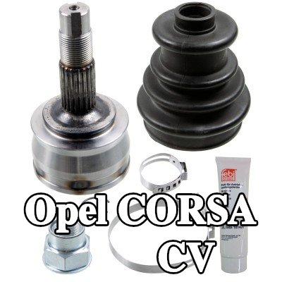 FEBI BILSTEIN طقم مفصل CV المحور الأمامي الأيسر, المحور الأمامي الأيمن, جانب العجلة, مع صمولة, مع شحم — Opel Corsa