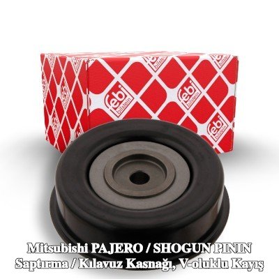 FEBI BILSTEIN Saptırma / kılavuz kasnağı, V-ribbed belt Outer Diameter: 90mm — Mitsubishi Pajero / Shogun Pinin
