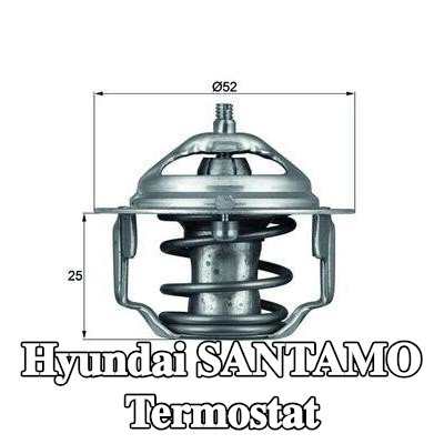 MAHLE Termostat 88°C, 52mm, contasız/sızdırmazlık elemanı olmadan — Hyundai Santamo