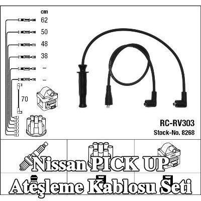 NGK Ateşleme kablo seti siyah — 2000 Nissan Pick Up