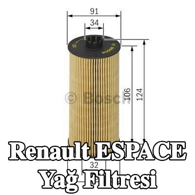 BOSCH Yağ filtresi — 2012 Renault Espace