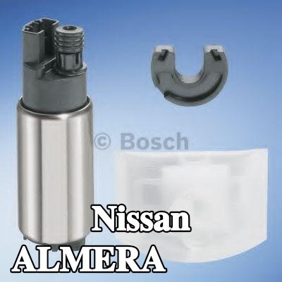 BOSCH مضخة وقود كهربائية, مع مواد تثبيت/تركيب, مع أجزاء موصل — Nissan Almera