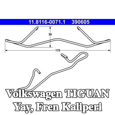 ATE Yay, fren kaliperi — 2012 Volkswagen Tiguan