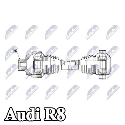 NTY عمود الدفع المحور الخلفي الأيمن, 489mm — Audi R8