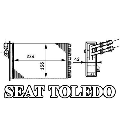 MAHLE مصفوفة التدفئة مع مواد التثبيت/التركيب, مع غطاء — 2000 SEAT Toledo
