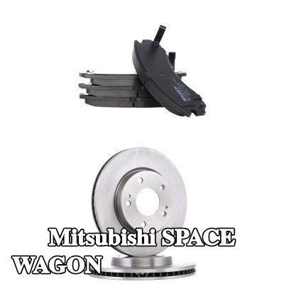 RIDEX مجموعة أقراص الفرامل والوسادات للمحور الأمامي, مُهوى — Mitsubishi Space Wagon