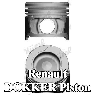 NÜRAL Keystone bağlantı kolu için piston, soğutma kanallı, piston segman taşıyıcısı ile — Renault Dokker