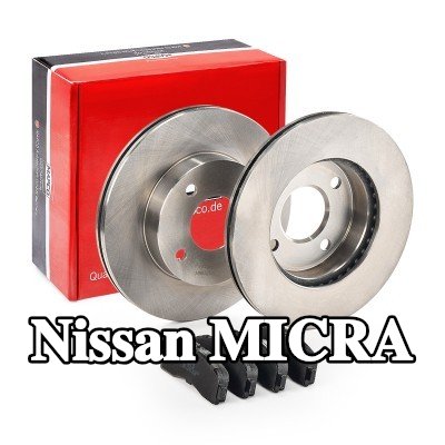 MAPCO مجموعة أقراص الفرامل والوسادات للمحور الأمامي, مُهوى — 2000 Nissan Micra