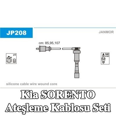 JANMOR Ateşleme kablosu seti Silikon, 850mm — Kia Sorento