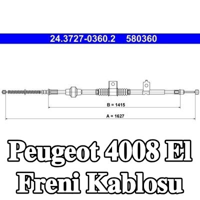 ATE El freni kablosu 1627mm — Peugeot 4008