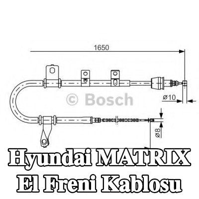 BOSCH El freni kablosu 1650mm — Hyundai Matrix