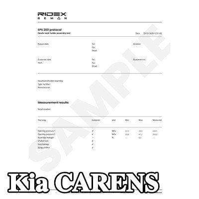 RIDEX REMAN حاقن Common Rail (CR), مع حلقة مانعة للتسرب — 2002 Kia Carens
