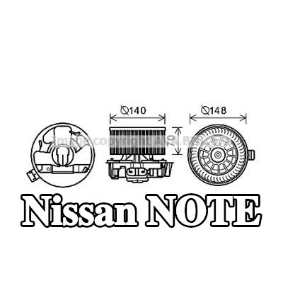 PRASCO محرك منفاخ التدفئة — Nissan Note