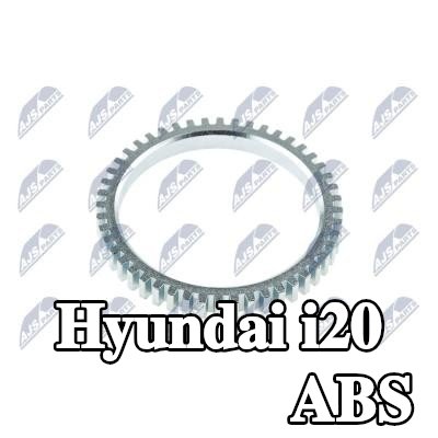 NTY حلقة مستشعر ABS المحور الأمامي, المحور الأمامي الأيسر, المحور الأمامي الأيمن, جانب العجلة — Hyundai i20