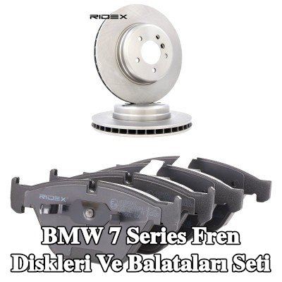 RIDEX Fren diskleri ve balataları seti Ön Aks, içten havalandırmalı — 2002 BMW 7 Series