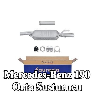 HELLA Montaj parçaları ile birlikte orta susturucu — Mercedes-Benz 190
