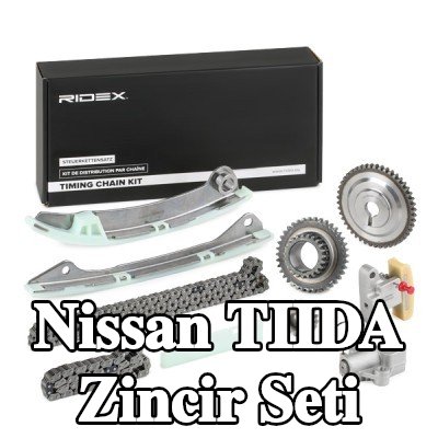 RIDEX Contasız zamanlama zinciri kiti, eksantrik mili için, tahrik mili (yağ pompası), dişli ile — 2004 Nissan Tiida