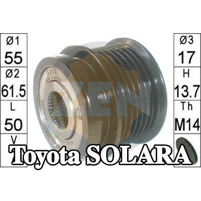 ERA بكرة قابض المولد — Toyota Solara