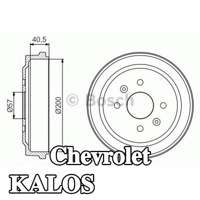 BOSCH أسطوانة الفرامل للمحور الخلفي, 230mm — Chevrolet Kalos