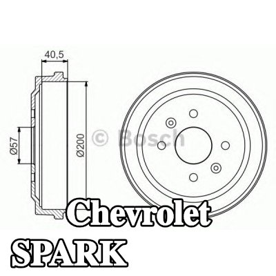 BOSCH أسطوانة الفرامل للمحور الخلفي, 230mm — Chevrolet Spark