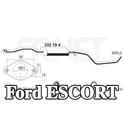 ERNST كاتم الصوت الأمامي — Ford Escort