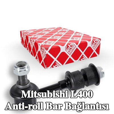 FEBI BILSTEIN Arka aks sol stabilizatör kolu, Arka Aks Sağ, 112mm, Çelik, somunlu, lastik yastıklı, pullarla — 1995 Mitsubishi L400